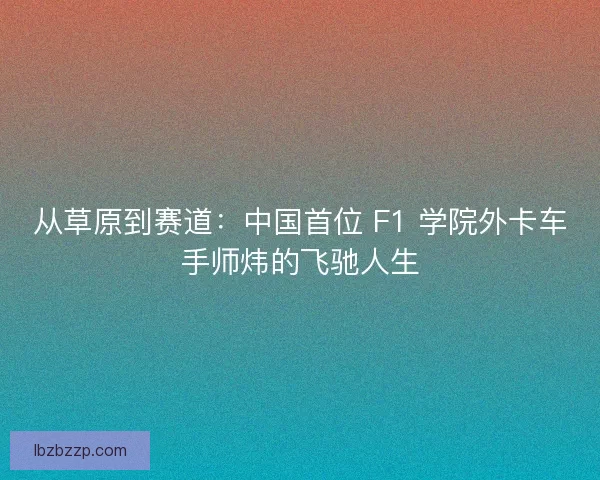 从草原到赛道：中国首位 F1 学院外卡车手师炜的飞驰人生